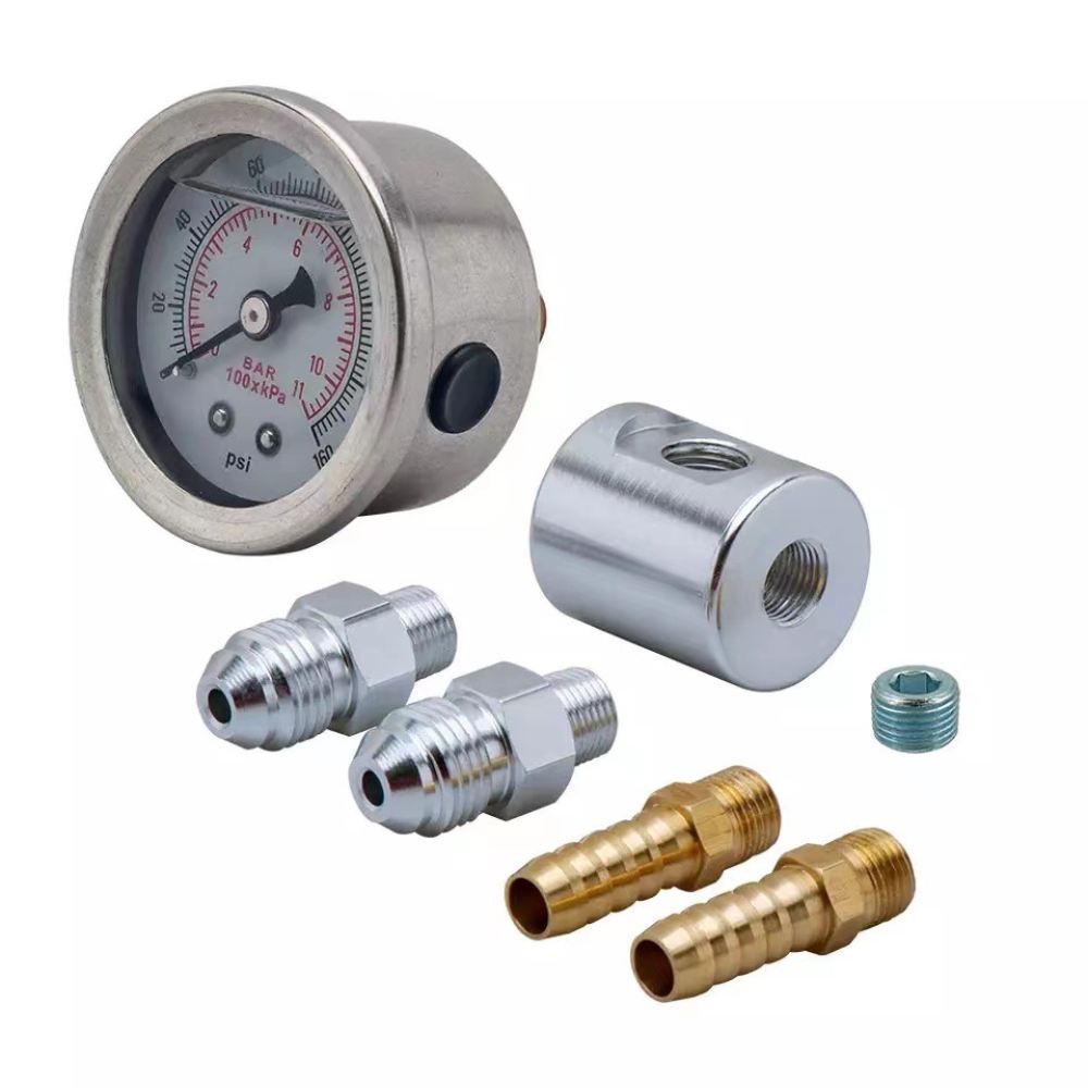 Fuel Pressure Test Gauge Kit Automotive - 0 160PSI Yakıt Basınç Ölçer Seti,