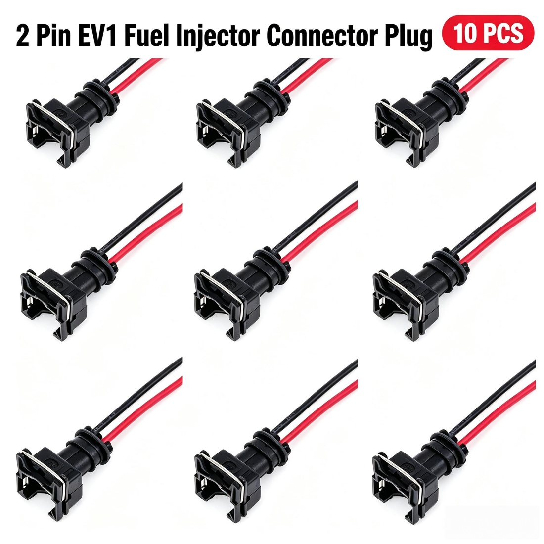 10 adet, 2 pinli EV1 yakıt enj - Fuel Injector Wiring Harness Plug Pigtail incelemesi ve fiyatı