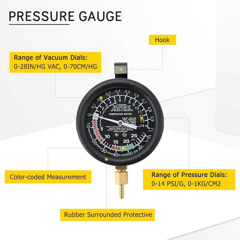 Vakum ve Yakıt Pompası Test Ci - Fuel Pump Pressure Vacuum Tester Gauge incelemesi ve fiyatı